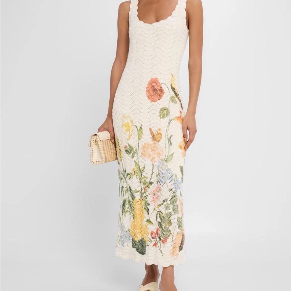 Cara Cara Cream Floral Midi Dress - Picture 1 of 8